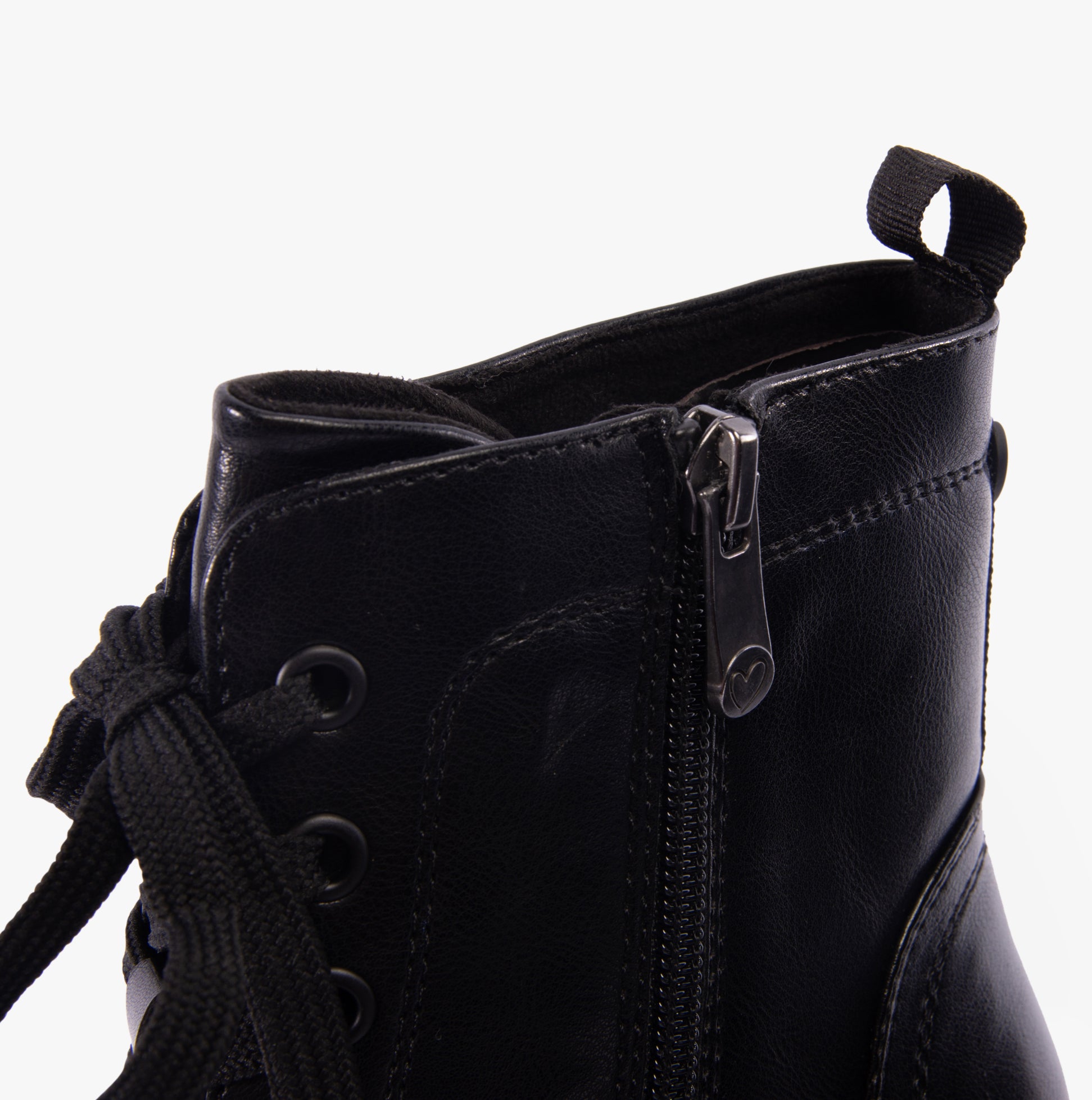 Marco Tozzi 25262-41-001 Womens Boots Black detail view showing zip and lace-up features.