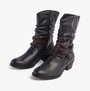 Marco Tozzi 25316-41-890 Womens Boots Navy Comb side view showing faux leather material and braided straps.