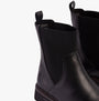 Marco Tozzi 25416-43-001 Womens Boots Black side view showcasing faux leather and elastic panel detail.