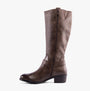 Marco Tozzi 25503-43-361 Womens Boots Cafe side view tall faux leather mid-calf boots with zip closure.