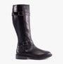 Marco Tozzi 25520-43-001 Womens Boots Black side view with tall faux leather design and buckle detailing.