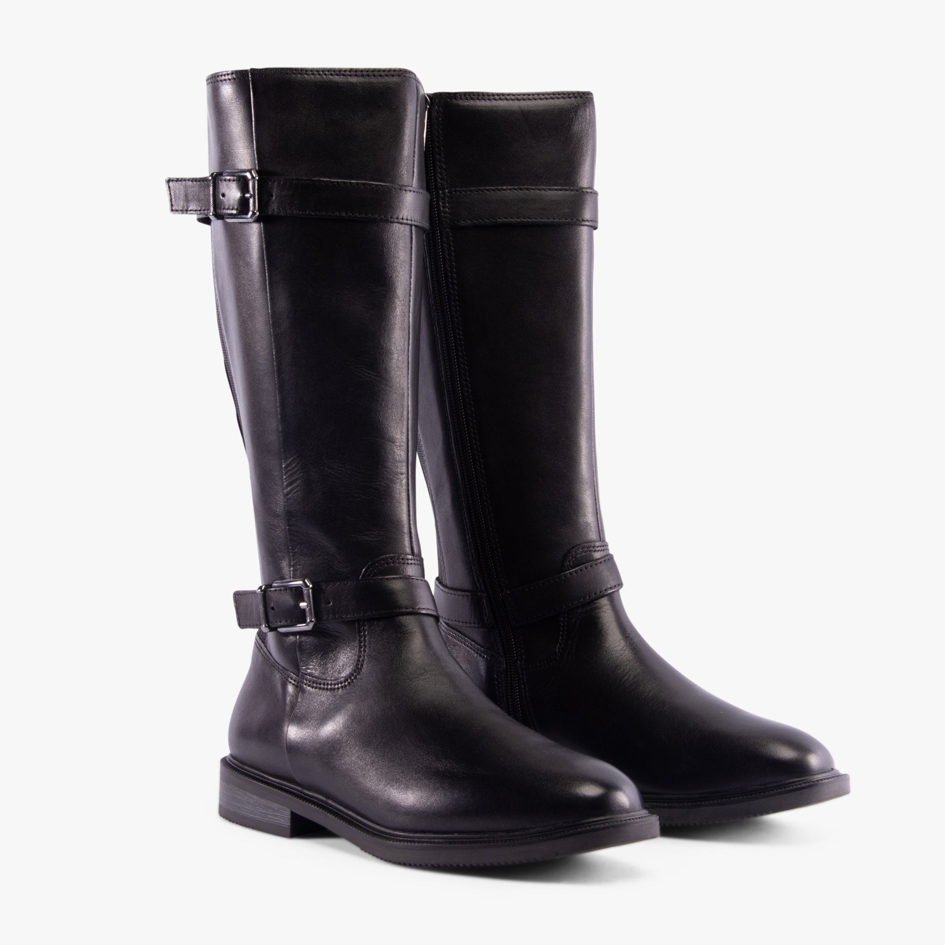 Marco Tozzi 25520-43-001 Womens Boots Black side view showing tall design and buckle detail.