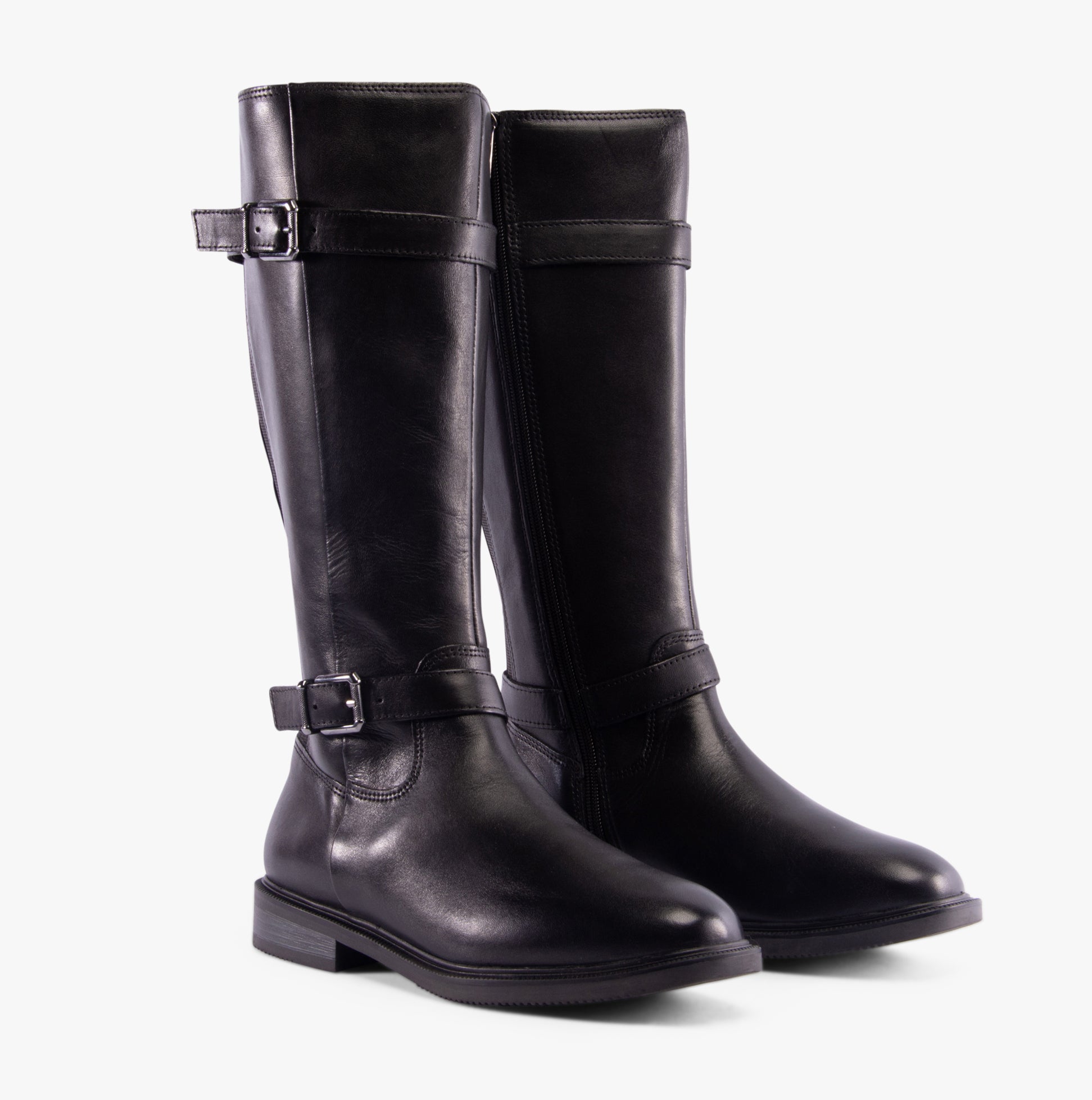 Marco Tozzi 25520-43-001 Womens Boots Black side view showing tall design and buckle detail.