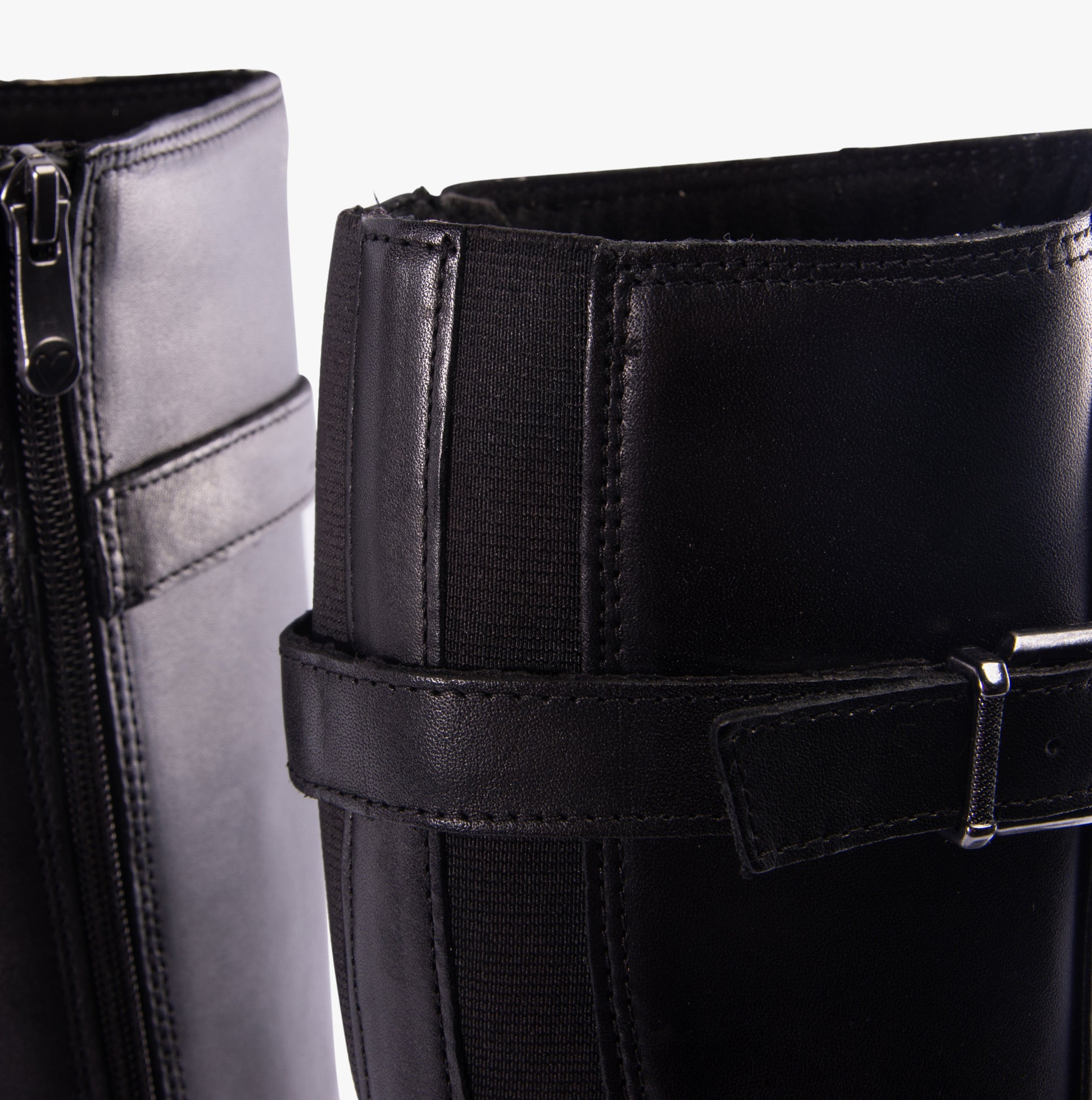 Marco Tozzi 25520-43-001 Womens Boots Black detail view showcasing the faux leather upper and zip closure.
