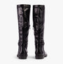 Marco Tozzi 25561-43-001 Womens Boots Black back view showcasing the tall faux leather design and block heel.
