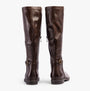 Marco Tozzi 25561-43-361 Ladies Boots Cafe back view showing brown faux leather, block heel and knee-high design.