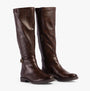 Marco Tozzi 25561-43-361 Ladies Boots Cafe side view tall faux leather knee high boots in dark brown
