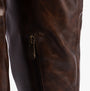 Marco Tozzi 25561-43-361 Ladies Boots Cafe detail view showing zip closure on faux leather upper.