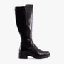 Marco Tozzi 25606-41-001 Womens Boots Black side view showcasing tall faux leather design and block heel.