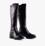 Marco Tozzi 25606-41-001 Womens Boots Black side view showcasing tall faux leather design and block heel.