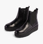 Marco Tozzi 25807-43-001 Ladies Boots Black side view. Stylish Chelsea boots with faux leather upper and platform sole.