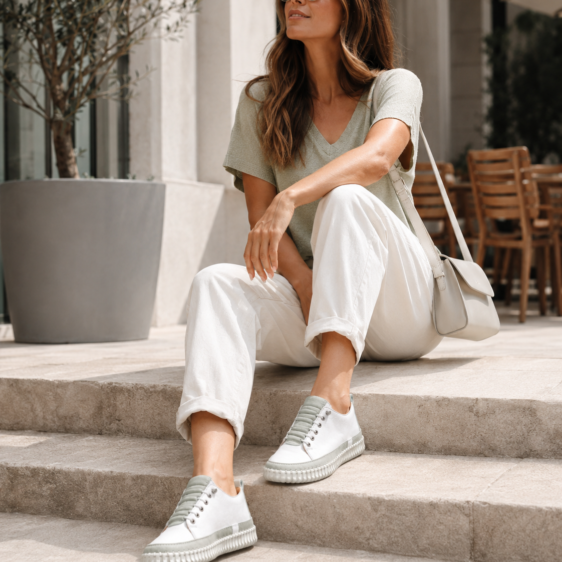 Mod Comfys KATIE Womens Casual Shoes White/Mint