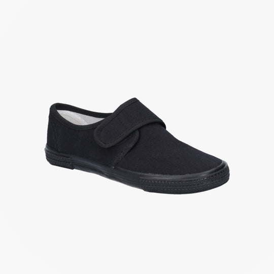 Mirak 99248 Unisex Canvas Touch Fasten Plimsolls Black