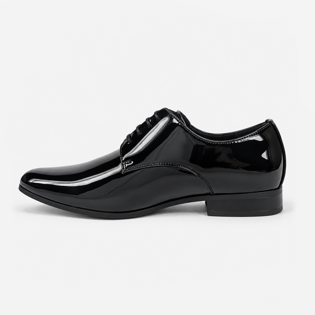 Mister Carlo OWEN Mens Derby Shoes Black Patent