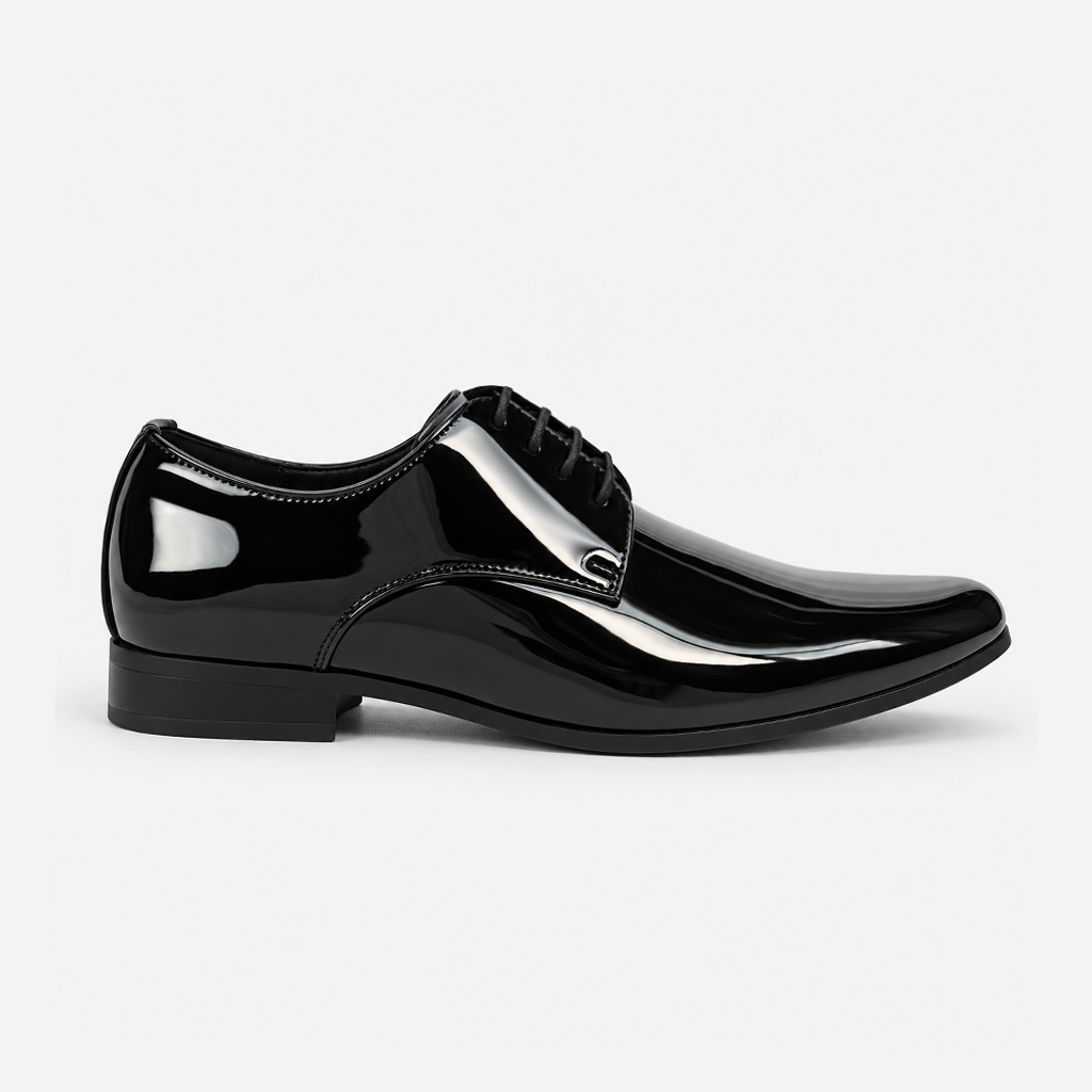 Mister Carlo OWEN Mens Derby Shoes Black Patent