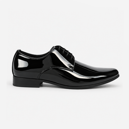 Mister Carlo OWEN Mens Derby Shoes Black Patent