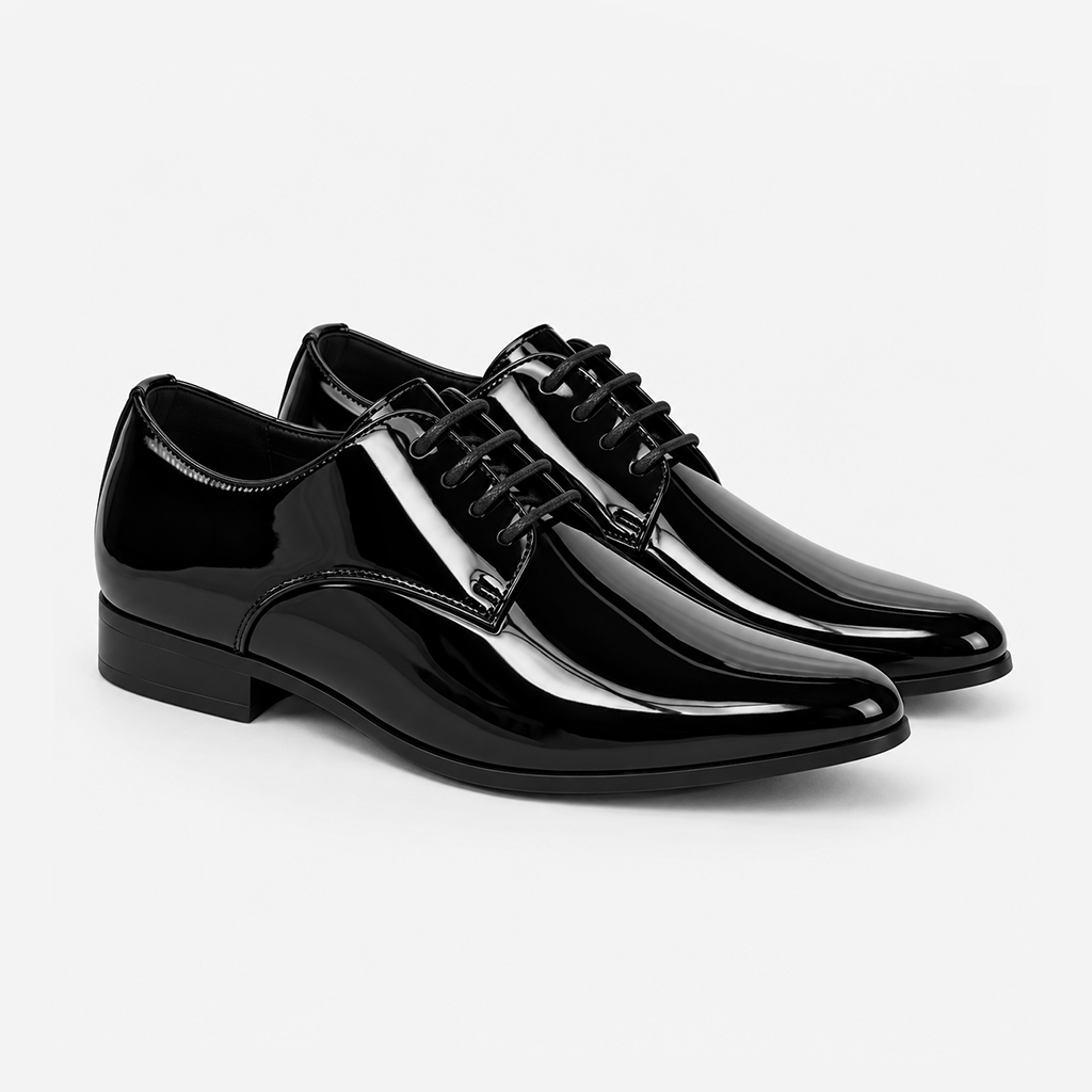 Mister Carlo OWEN Mens Derby Shoes Black Patent