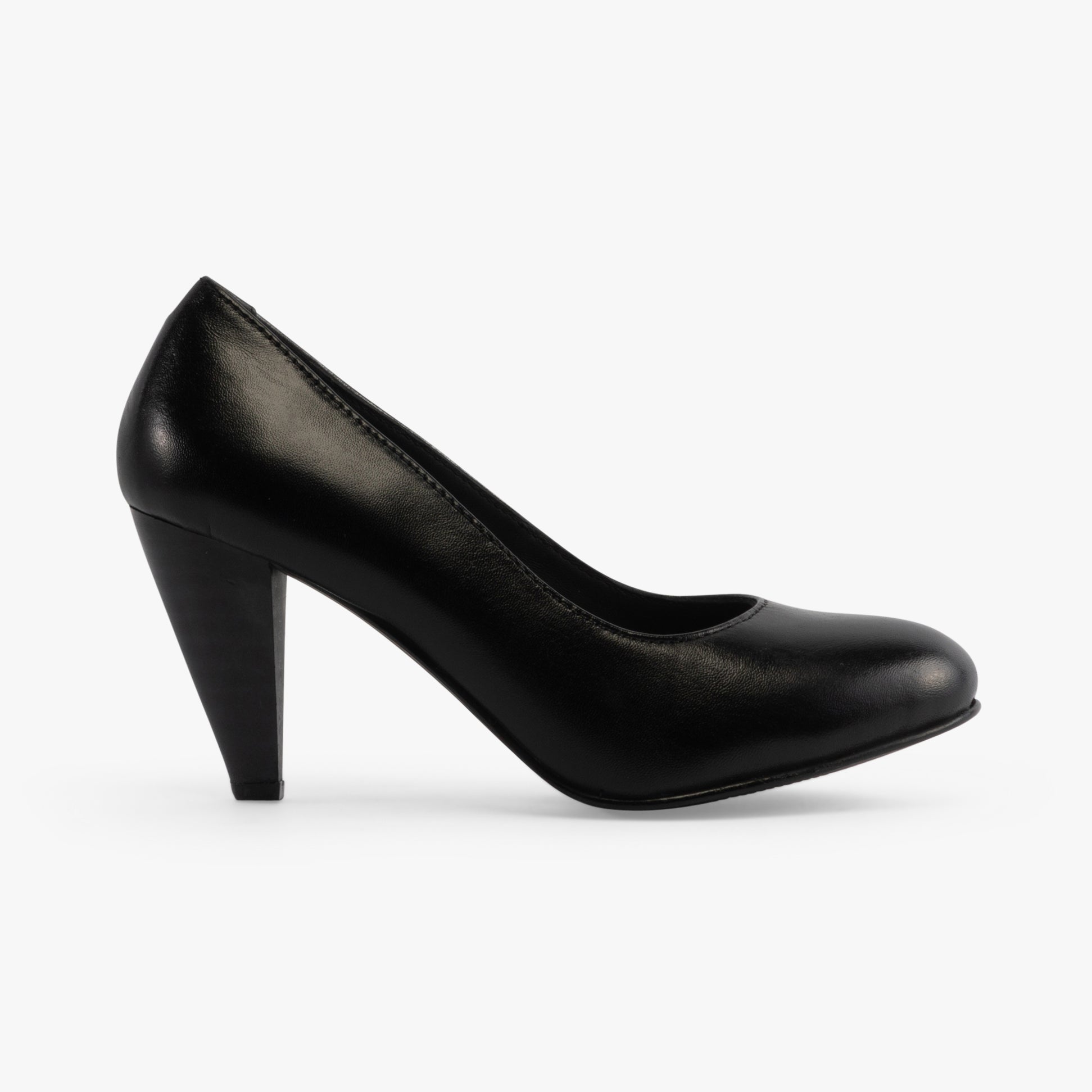JASMIN Womens Leather Court Shoes Black