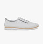 Mod Comfys L988G 5-Eye Lace Womens Leather Shoes White side view showcasing casual leather upper and lace-up design.
