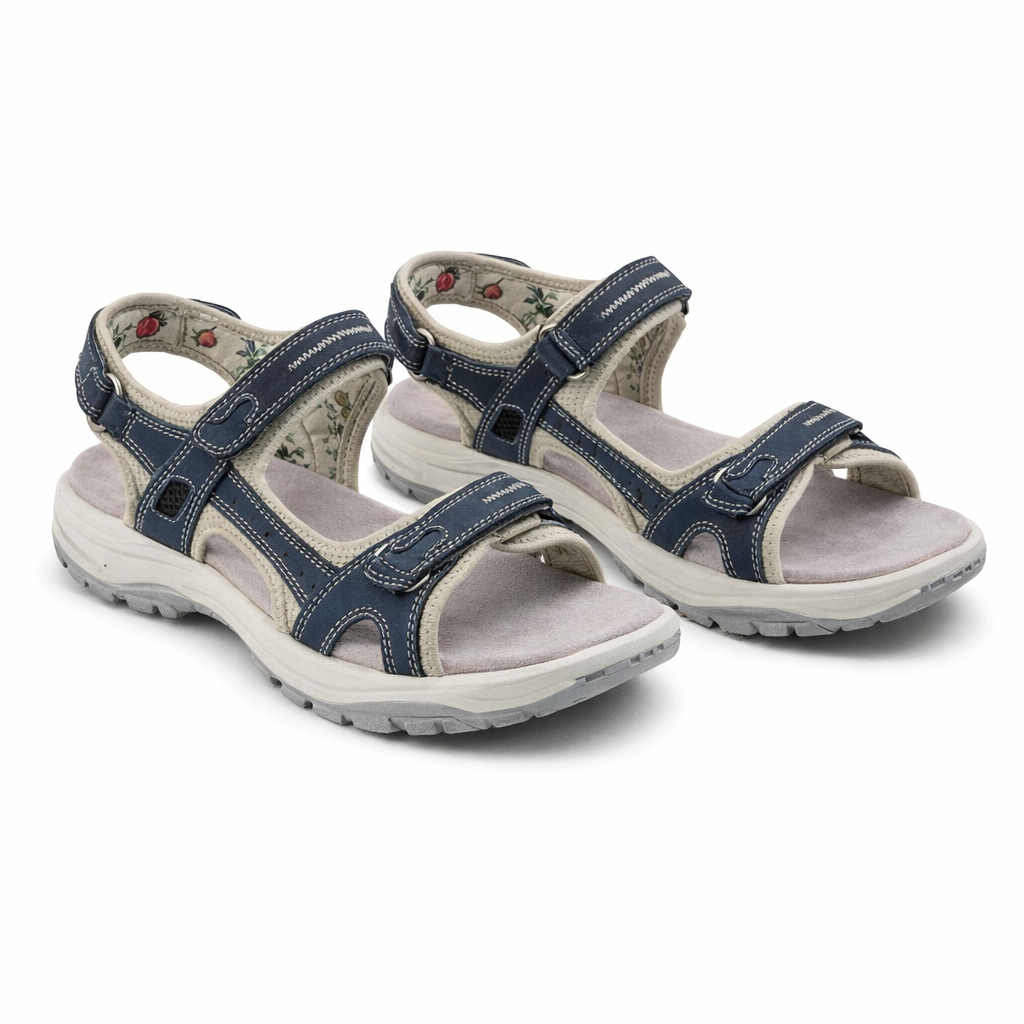 Mod Comfys JESS Womens Ankle Strap Sandals Denim Blue