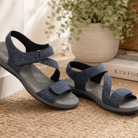 Mod Comfys GISELLE Womens Ankle Strap Sandals Navy