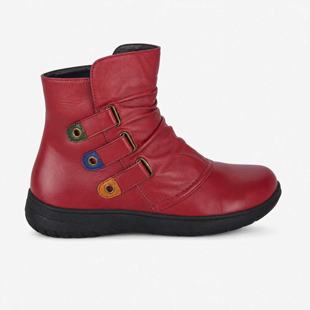 Mod Comfys JOSIE Womens Ankle Boots Red