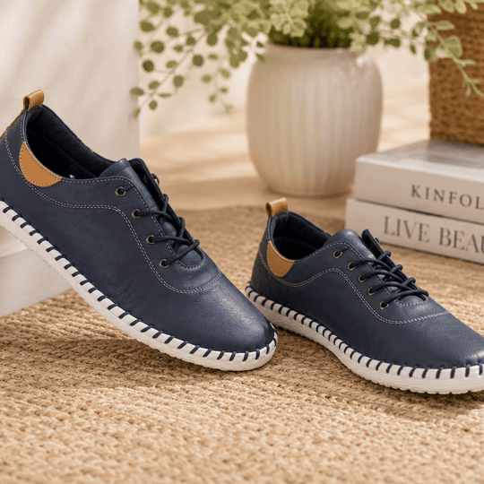 Mod Comfys GWEN Womens Casual Shoes Navy Blue