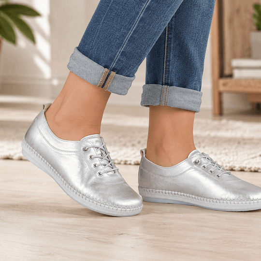 Mod Comfys LOUISE Womens Comfort Shoes Silver