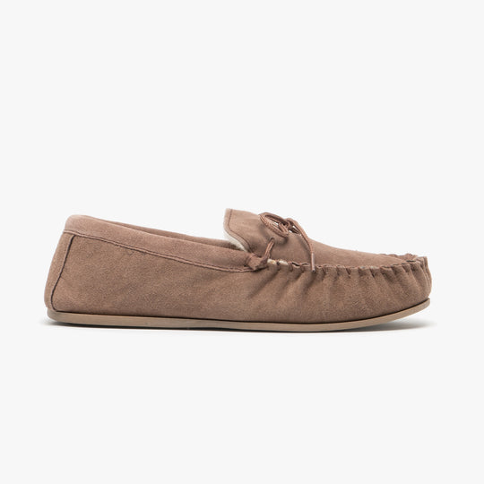 Mokkers OLIVER Mens Moccasin Slippers Dark Camel