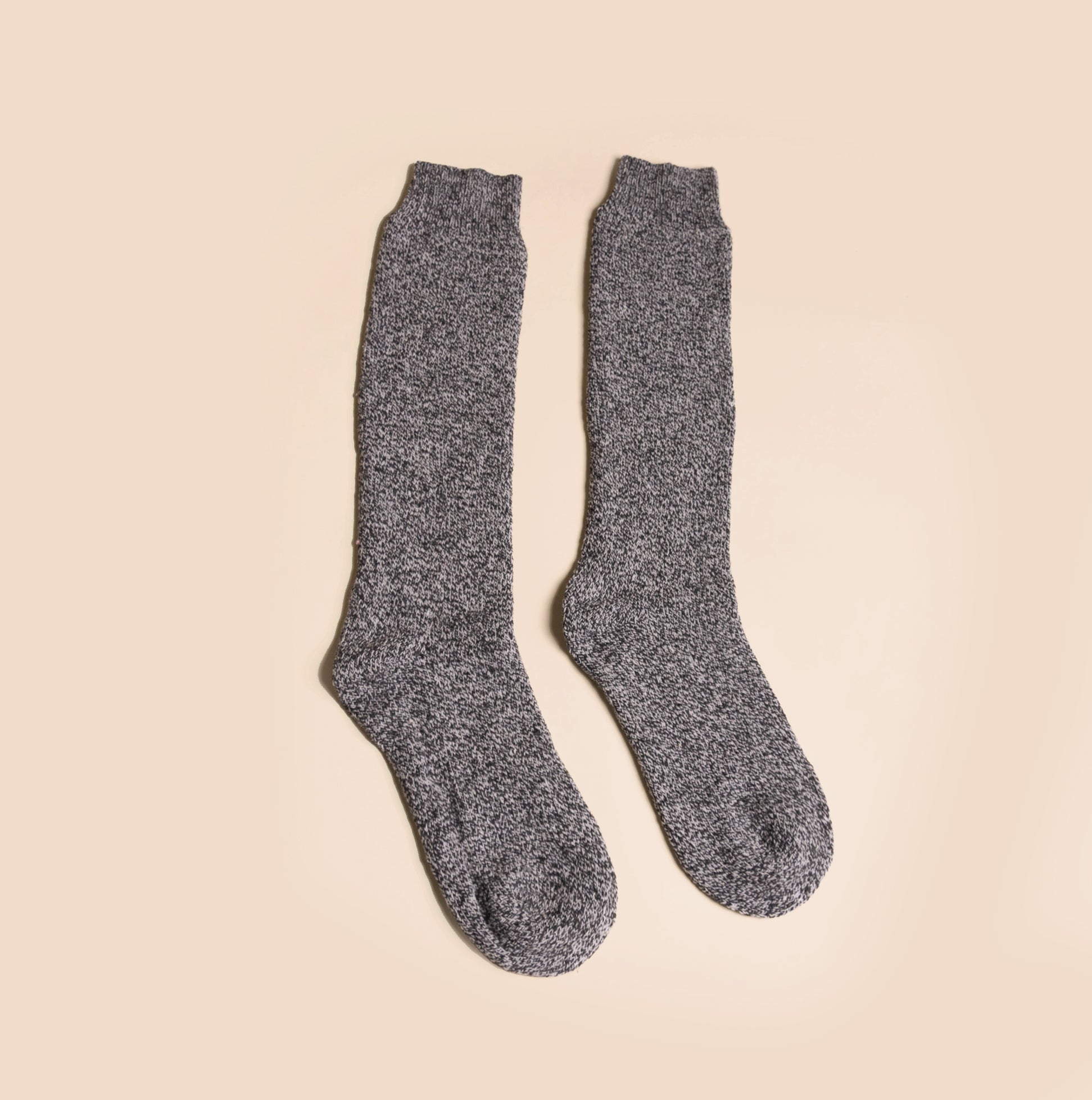 Mud Dogs Womens Welly Boot Socks Grey front view pair of socks in a wool blend material.