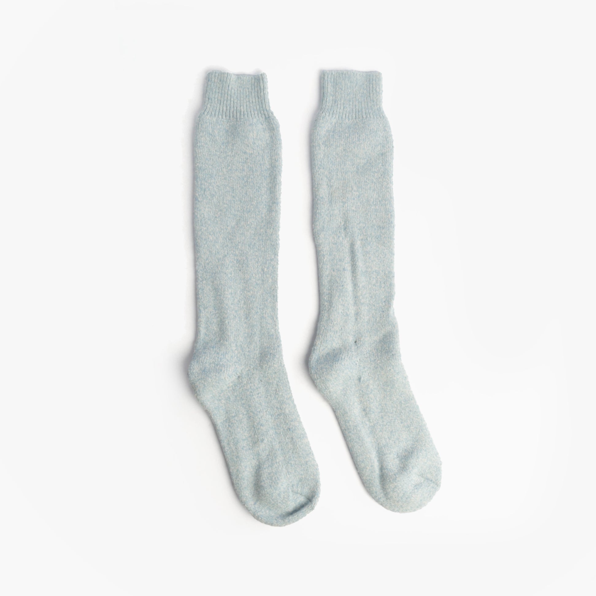 Mud Dogs Womens Welly Boot Socks Light Blue Front view, wool blend, single pair.