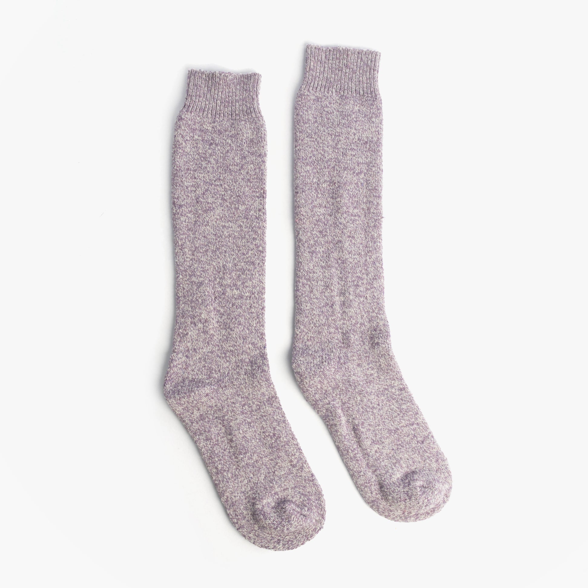 Mud Dogs Womens Welly Boot Socks Light Purple, side view of wool blend socks, soft and cozy texture.