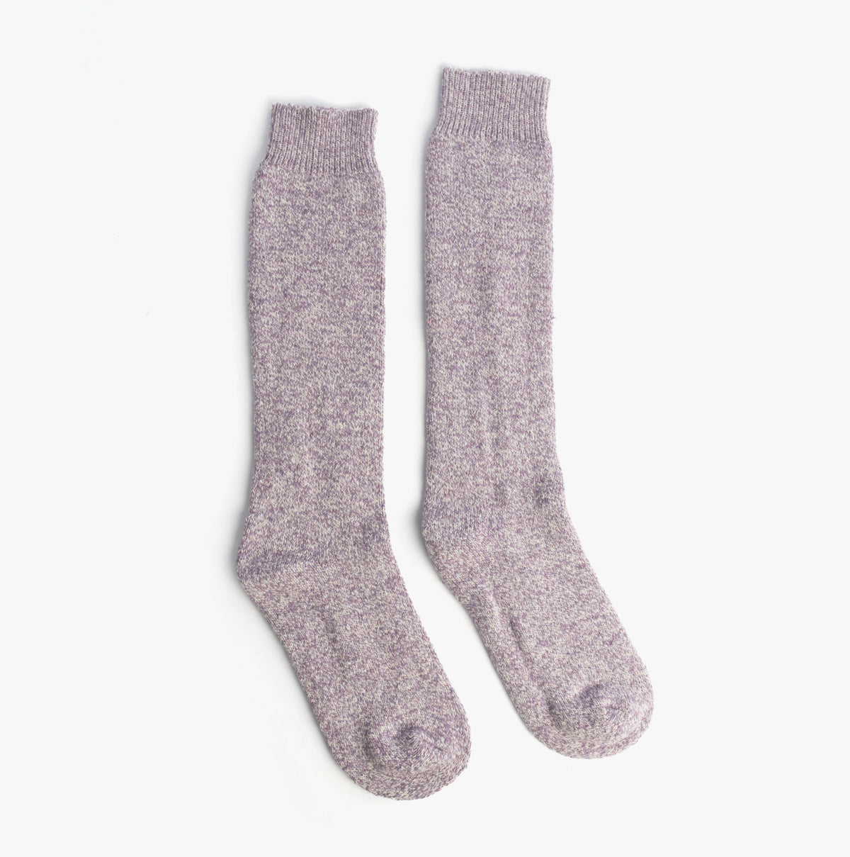 Mud Dogs Womens Welly Boot Socks Light Purple, side view of wool blend socks, soft and cozy texture.