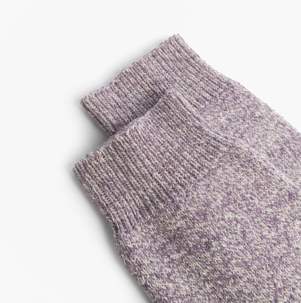 Mud Dogs Womens Welly Boot Socks Light Purple detail view showcasing the soft wool blend and knitted texture.