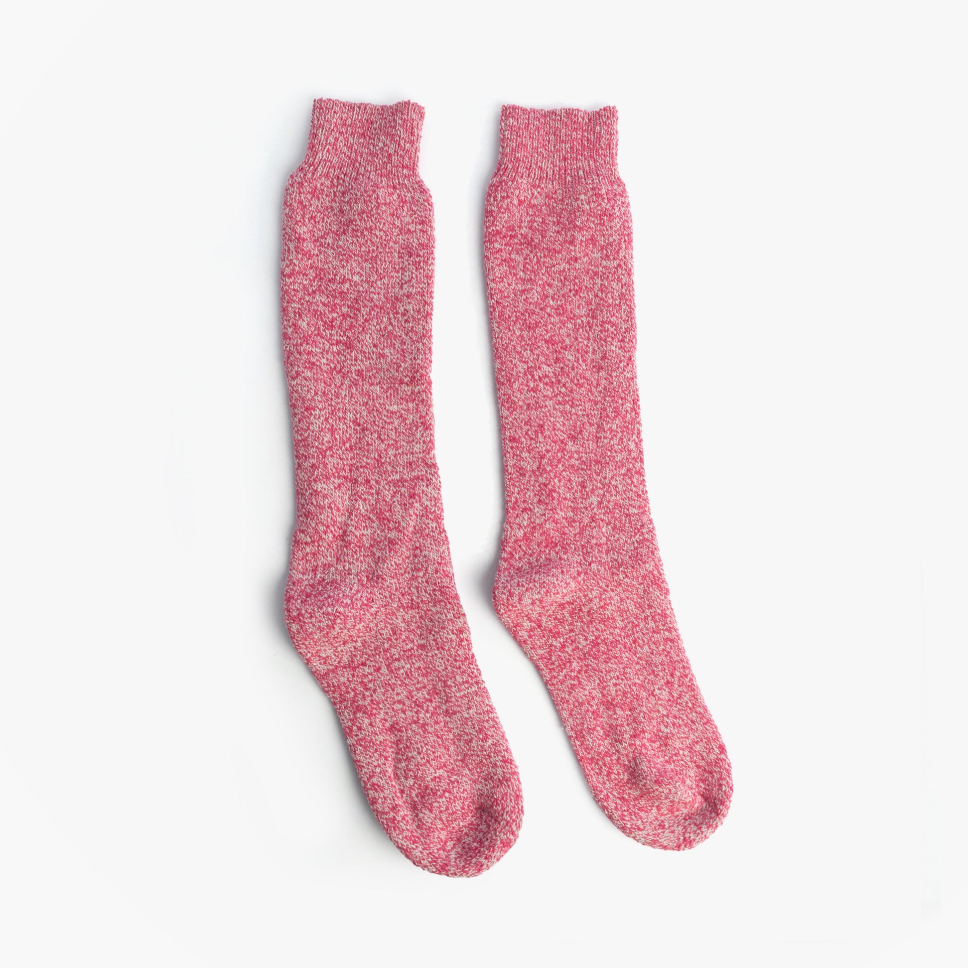 Mud Dogs Womens Welly Boot Socks Pink, front view showcasing the soft wool blend material and vibrant pink color.