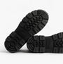 Mud Dogs BROOKE Womens Ankle Neoprene Wellies Black sole view showing grip and texture.