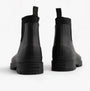 Mud Dogs BROOKE Womens Ankle Neoprene Wellies Black rear view showcasing the rubber design and pull-on feature.