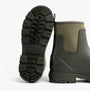 Mud Dogs BROOKE Womens Ankle Neoprene Wellies Dark Green sole view with textured grip and round toe design.
