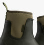 Mud Dogs BROOKE Womens Ankle Neoprene Wellies Dark Green side view highlighting the neoprene upper and pull-on design.