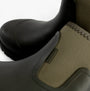 Mud Dogs BROOKE Womens Ankle Neoprene Wellies Dark Green detail view showcasing neoprene and rubber upper.