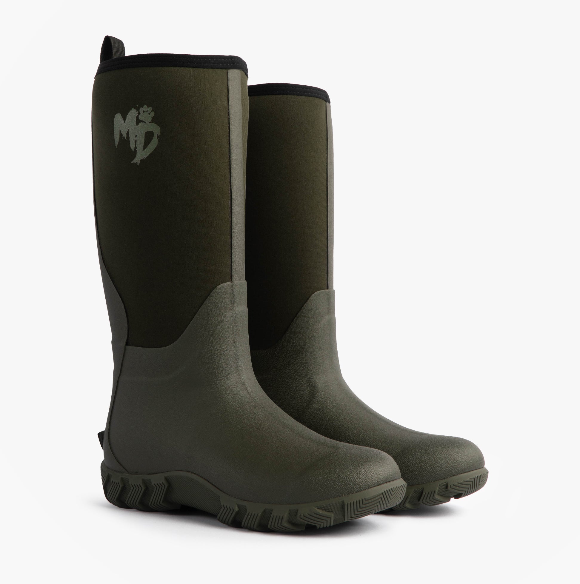 Mud Dogs RUTLAND TALL Neoprene Wellies Olive