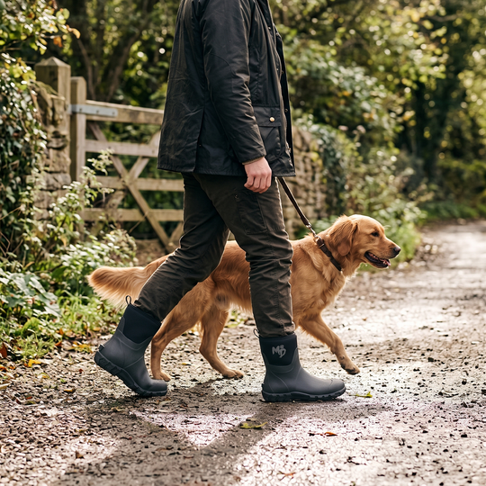 Mud Dogs RUTLAND SHORT Unisex Neoprene Wellies Black