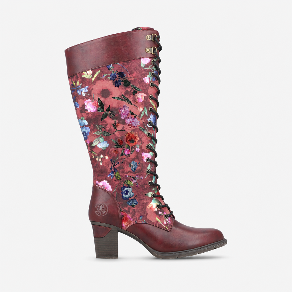 Rieker 96040 Womens Knee High Boots Wine/Multi