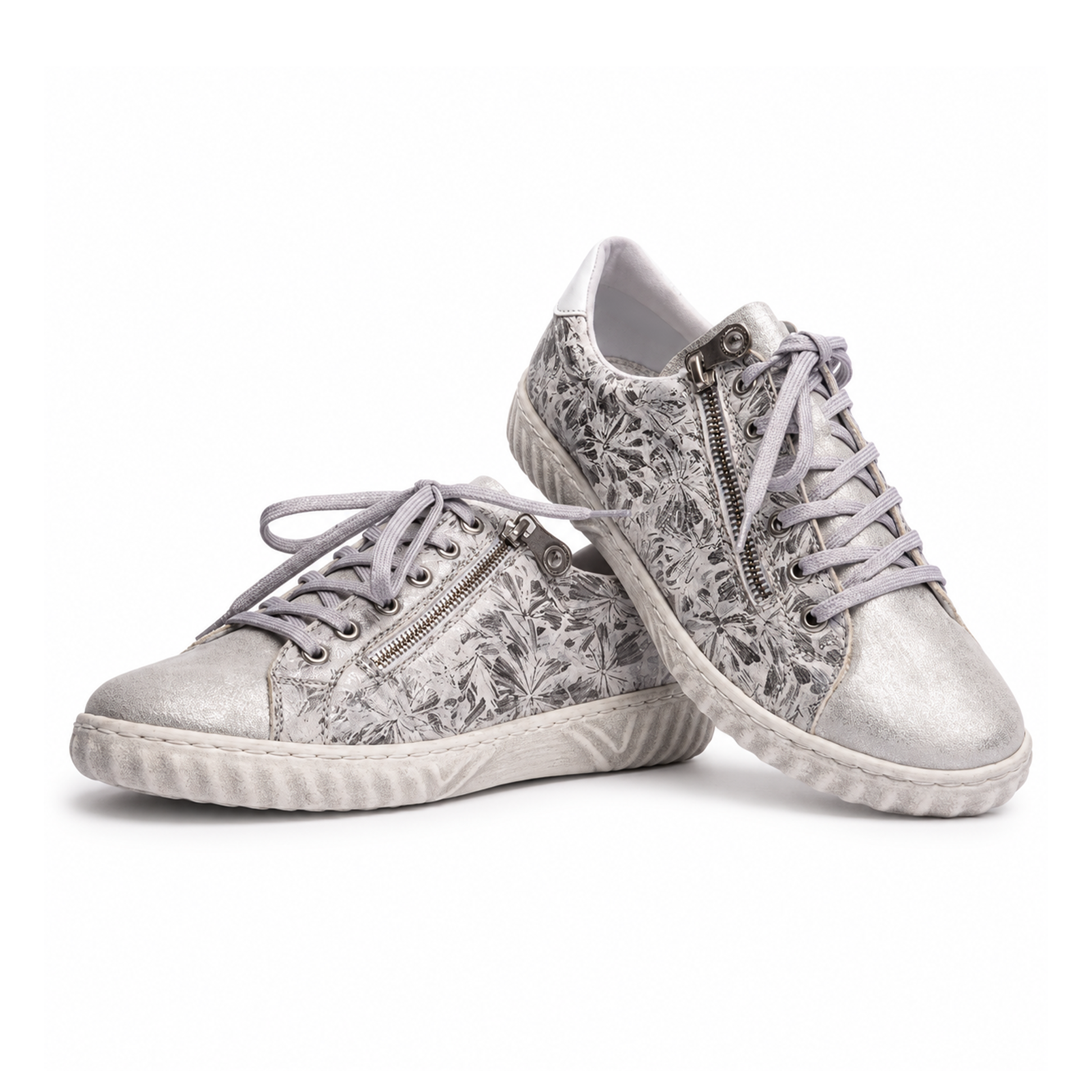 Rieker N0900 Womens Casual Shoes Silver