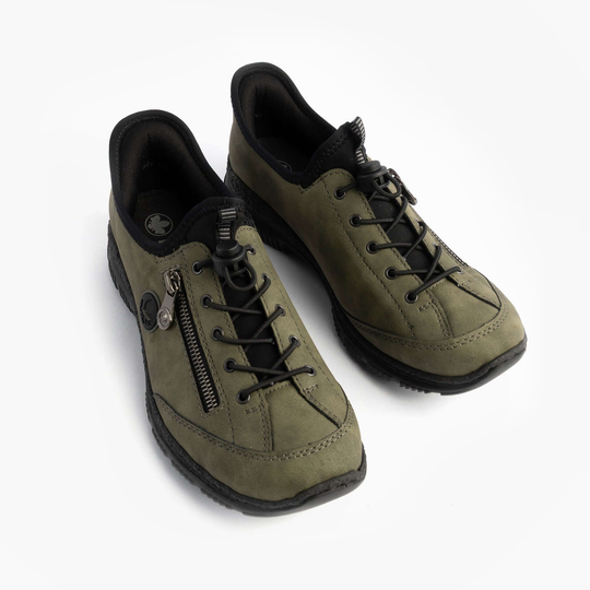 Rieker N3267 Womens Slip-On Shoes Green