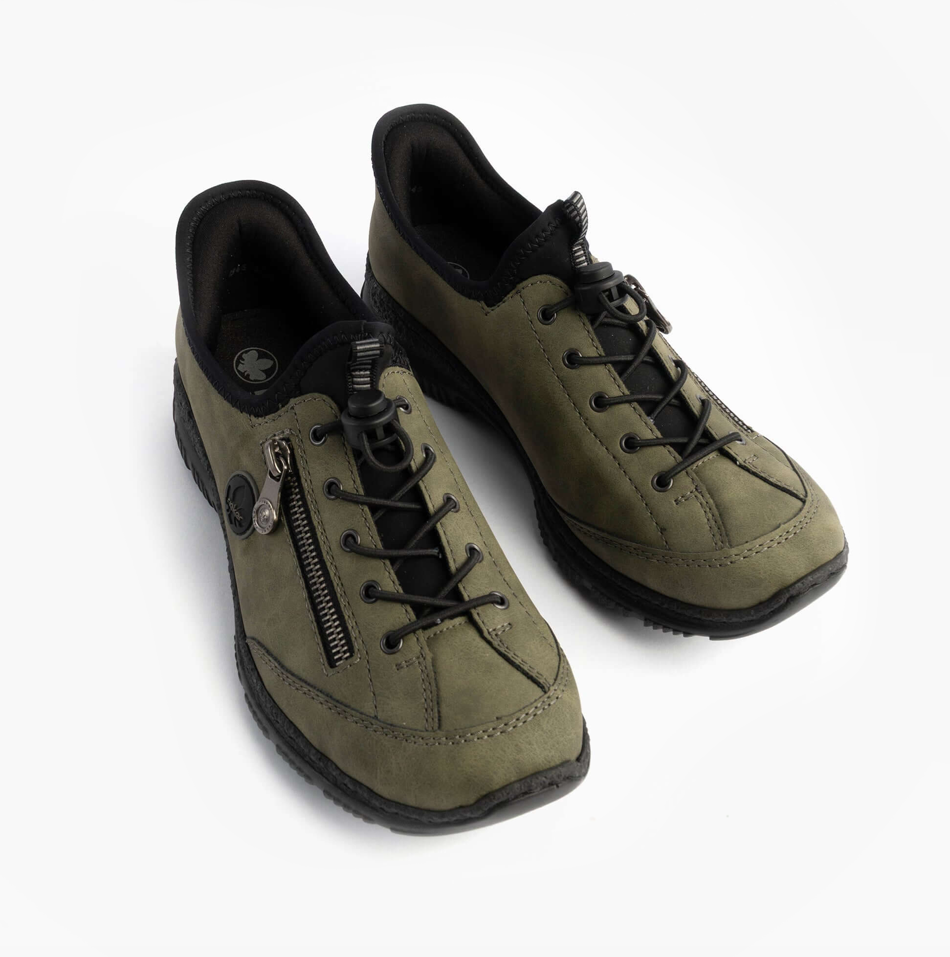 Rieker N3267-54 Nikita Womens Bungee Lace Shoes Green