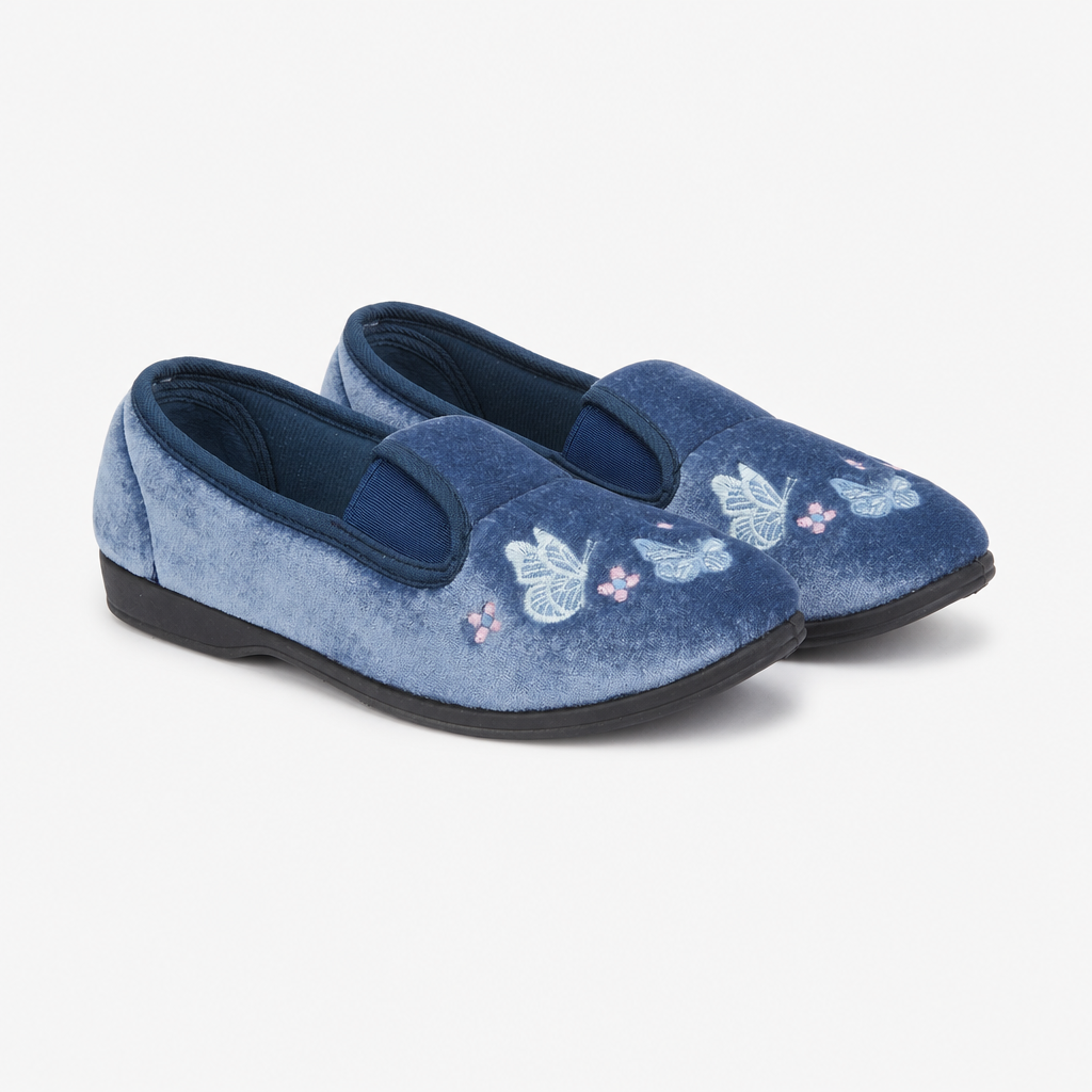 Jo & Joe CHERISH Womens Full Slippers Navy