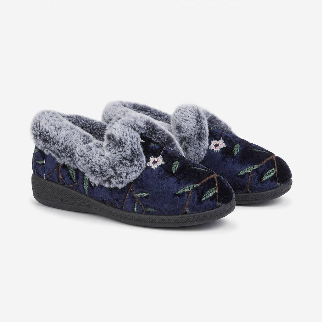 Jo & Joe MABEL Womens Full Slippers Navy