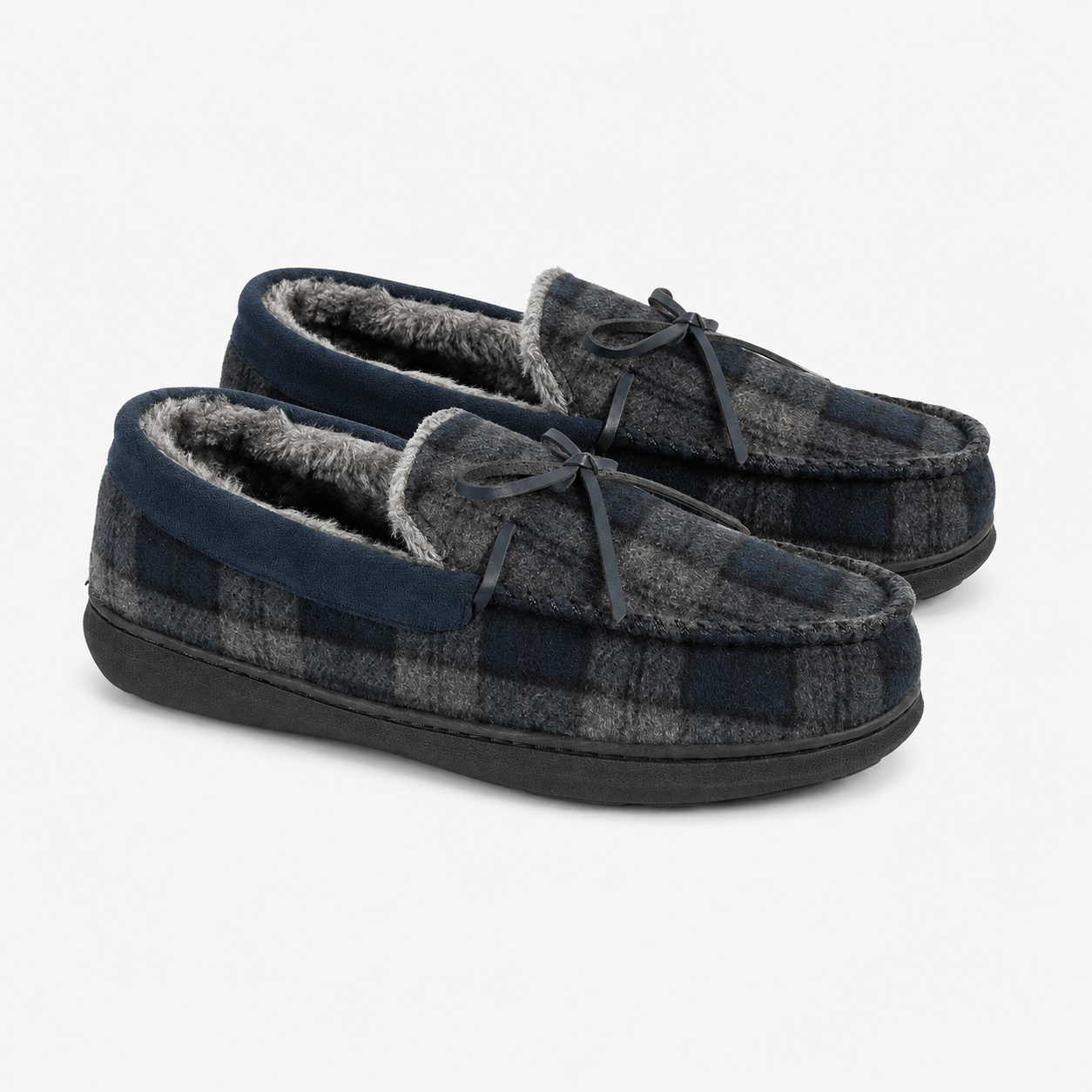 BUDE/NAVY BUDE Mens Moccasin Slippers Navy