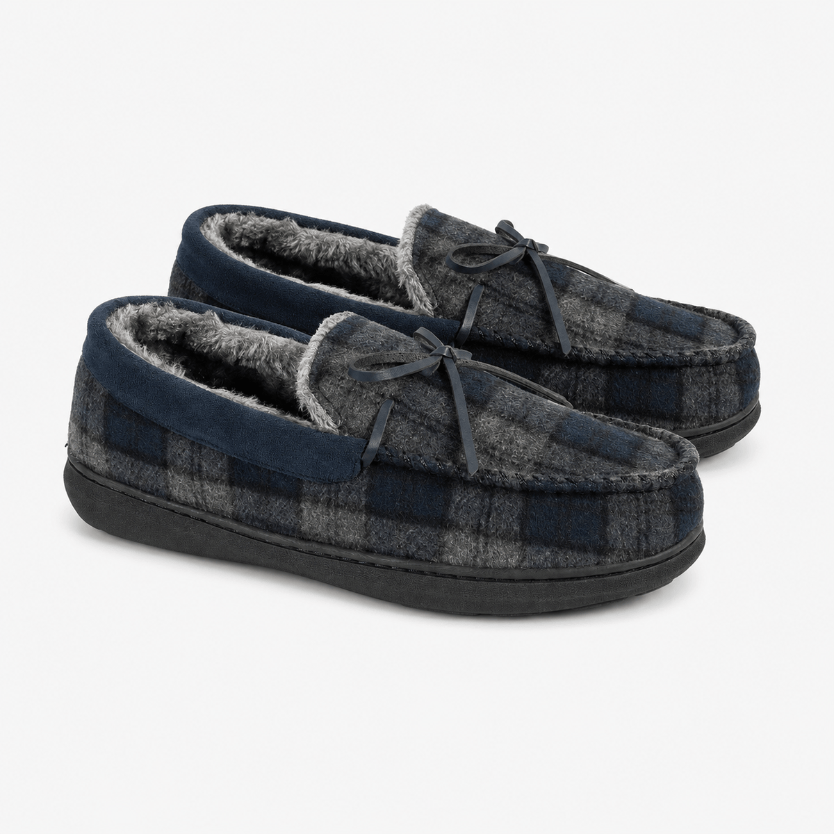 BUDE/NAVY BUDE Mens Moccasin Slippers Navy
